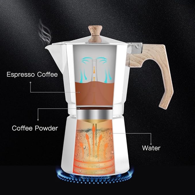 wedrink Stovetop Espresso Maker 3 Cups Moka Pot Cuban Coffee Maker Stovetop Coffee Maker Moka Italian Espresso