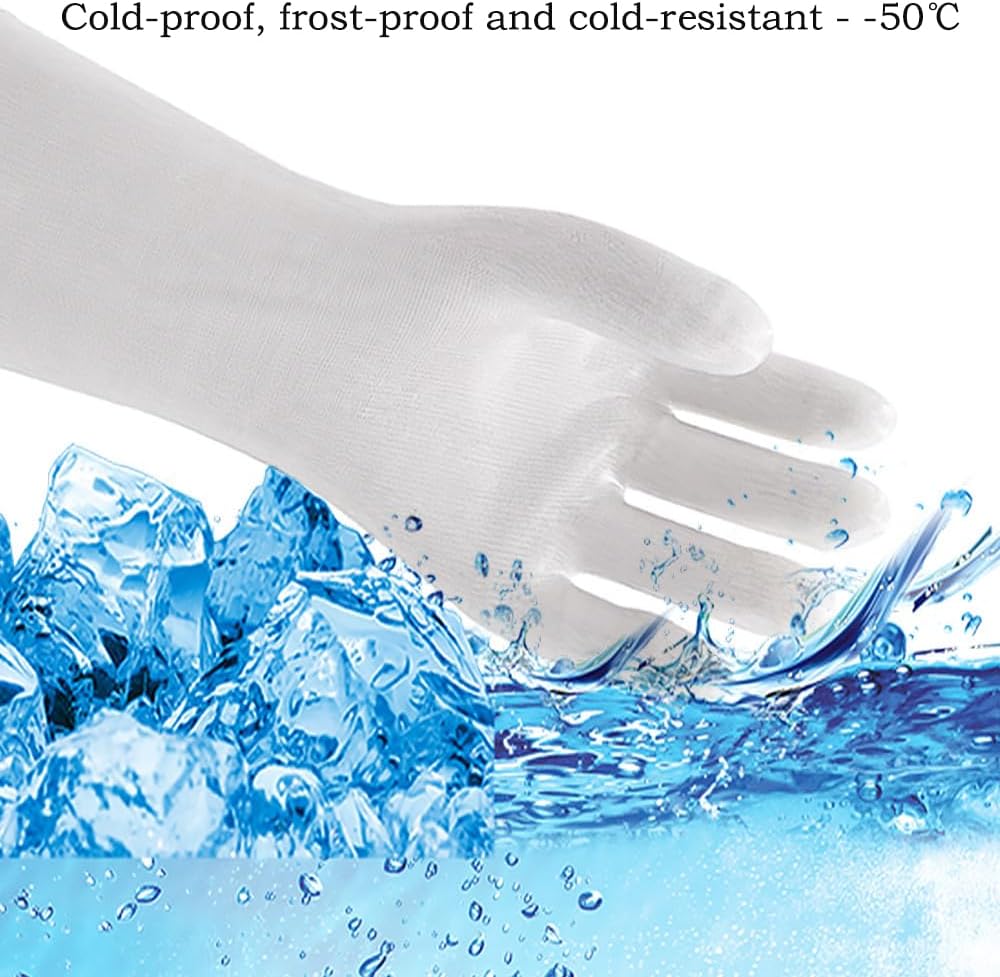 Silicone BBQ Gloves, Oven Gloves with Fingers 932°F Heat Resistant, Kitchen Waterproof Hot Proof Glove for Fryer, Smoker, Baking, Cooking (Gray, L)