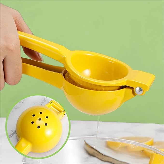 Home Manual Lemon Squeezer Aluminum Alloy Hand Pressed Citrus Orange Juicer Portable Kitchen Tool for Lime Lemon Home Use Yellow 1-5PCS(3pcs)