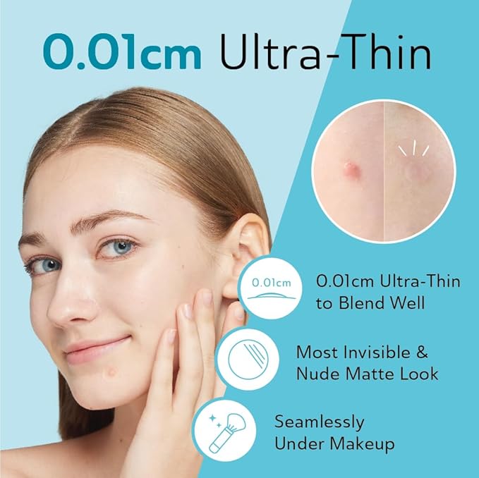 DERMA ANGEL Invisible Salicylic Acid Pimple Patches for Face - Redness Reducing Hydrocolloid Acne Patches, Clear Pimple & Zit Patches for Blind Pimples - 96 Count 2 Sizes Soothing Plus (Clear Patch)