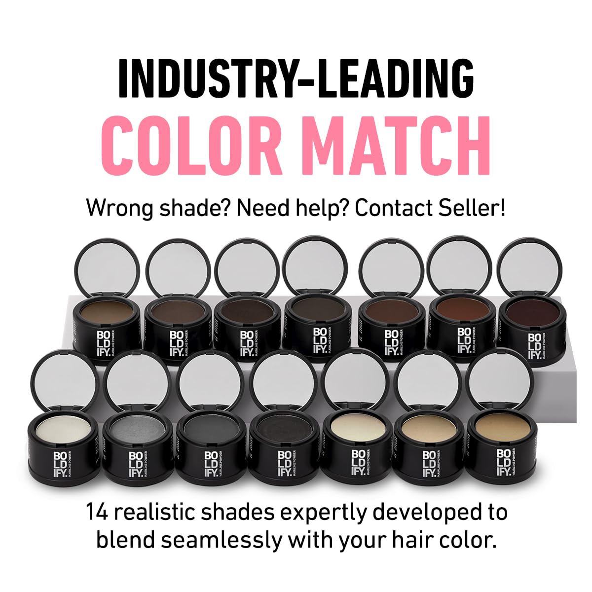 BOLDIFY Hairline Powder - Root Touch Up Hair Color for Gray Coverage - Bald Spot Concealing Hair Powder for Women & Men - 48-Hour Stain-Proof - Light Blonde