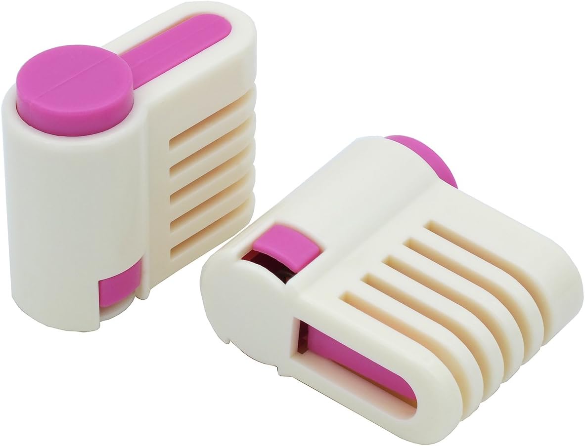 2PCS DIY Cake Slicer, Stratification Auxiliary, Bread Slice, Toast Cut, 5 Layers Leveler Slicer, Kitchen Fixator Tool (2, Rose Red)