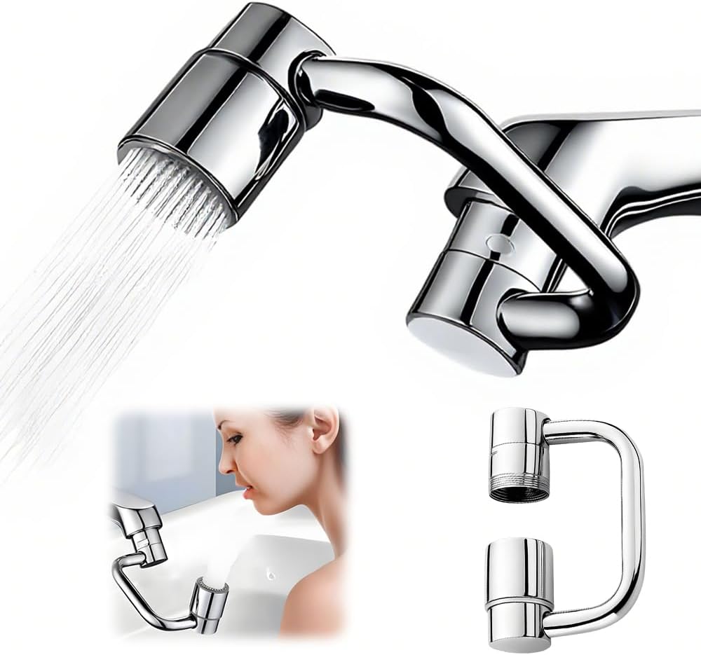 1440° Rotatable Faucet Aerator Extension, 2025 New 2 Modes Universal Sink Faucet for Splash Reduction, 1080° Rotating Multifunctional Faucet Extender for Bathroom Sink Kitchen (1)