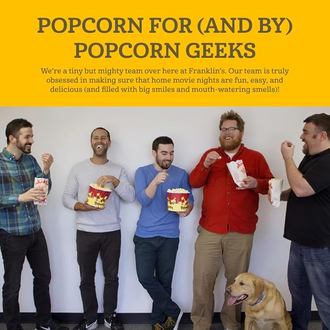 Franklin’s Gourmet Popcorn All-In-One Popcorn Packs for Popcorn Machine - 4oz Pack of 10 - Made in USA - Packs of Corn Kernels with Buttery Salt & Oil