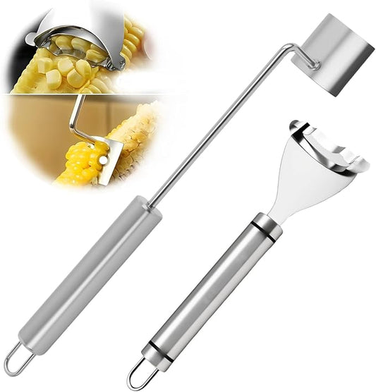 2 Pack Corn Peeler – Ergonomic Stainless Steel Stripper Tool Set for Kitchen Prep, Gadget Tool for Corn on the Cob Easy to Use and Clean