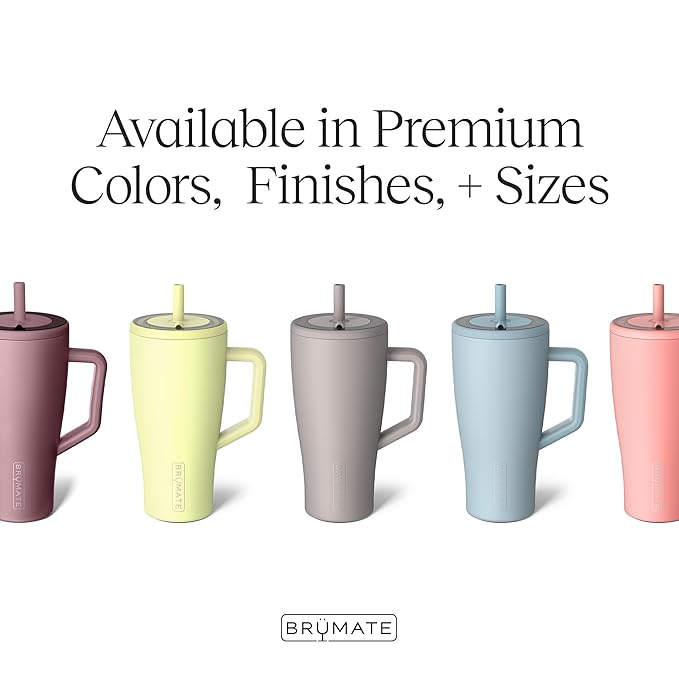 BrüMate Era 40 oz Tumbler with Handle and Straw | 100% Leakproof Insulated Water Bottle Tumbler with Lid and Flexible SoftSip Straw | Made of Stainless Steel | Cup Holder Friendly | 40oz (Zebra)