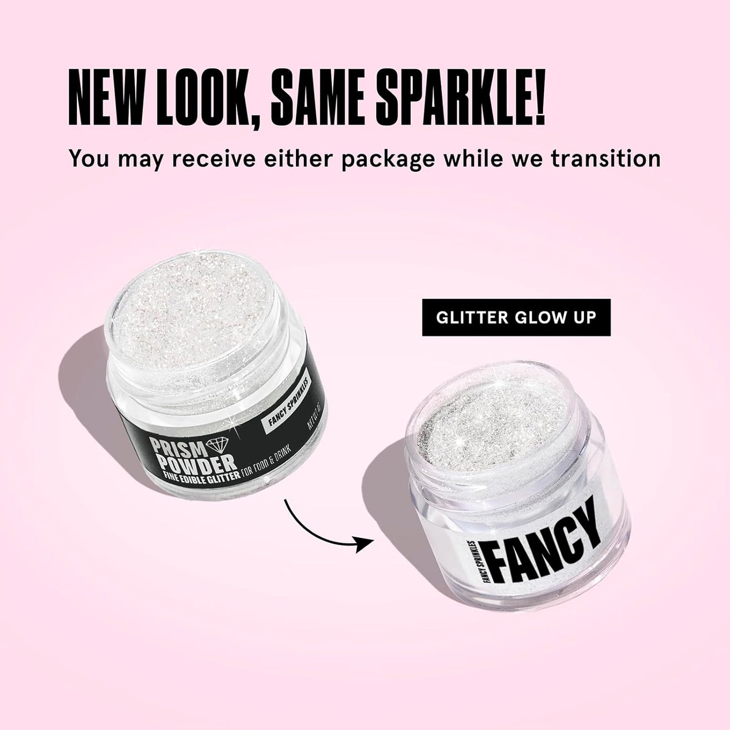 Fancy Sprinkles Tourmaline Pink Premium Edible Glitter, 100% Edible Glitter for Sparkling Food & Drinks No Taste or Texture (4gm)
