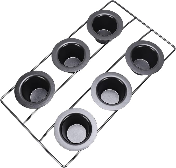 Bewinner 6 Cup Non Stick Popover Pan | Carbon Steel Bakeware for Muffins, Cupcakes & Pudding, Easy, Dishwasher Safe