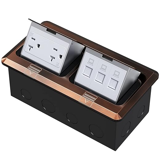 Dual Pop-Up Floor Box Electrical Kit (TR-20A, Bronze)