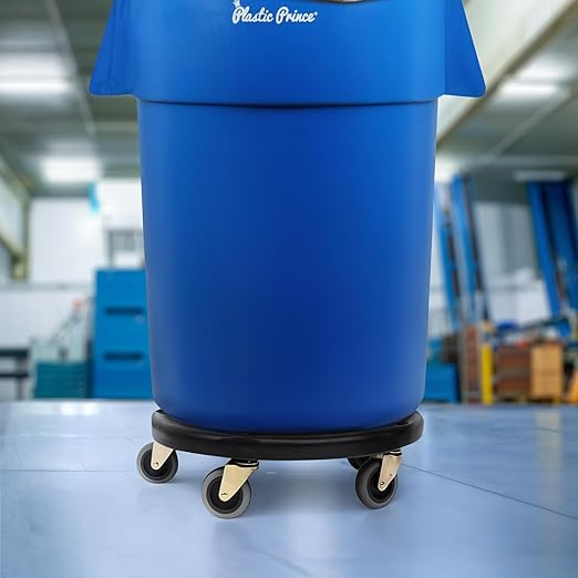 18" Trash Can Dolly with Wheels Black for 20 gal and 32 44 55 gal Brute Containers