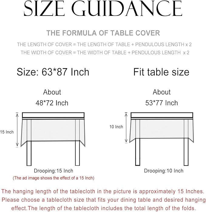 patdrea Designer Vintage Linen Rectangle Table Cloth,Floral Leaves Pattern Anti-Wrinkle Green Tablecloth,Decor Table Cover for Kitchen Dining Christmas,Party,Thanksgiving,63"x87"-Cecilia D