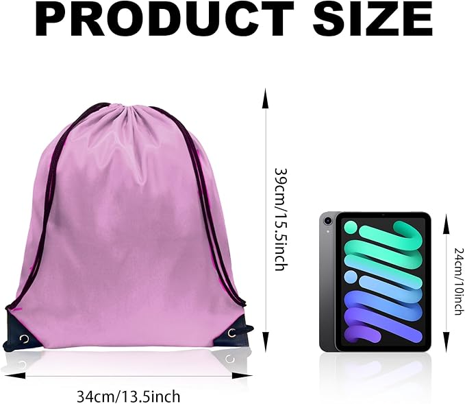 GoodtoU Drawstring Bags, Nylon Backpacks Draw String Gym Bags for Sport, Traveling, Team (Pink, 128Pcs)