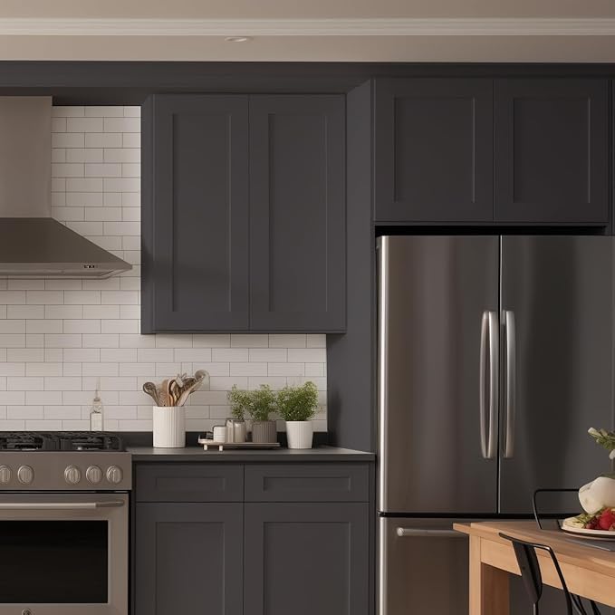 Wall-Mounted Cabinet – Solid Wood Shaker Style Medicine Cabinet with Adjustable Shelves & Soft-Close Doors for Bathroom, Kitchen, and Office Storage (Pebble Gray, 36" W x 12" D x 30" H)