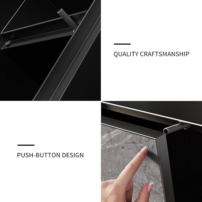 Recessed Bathroom Trash Can & Toilet Paper Holder Tile-Friendly Built-in Hidden Garbage Bin Stainless Steel Recessed Storage Cabinet Shower Nich for Toilet Bathroom Hotel,A
