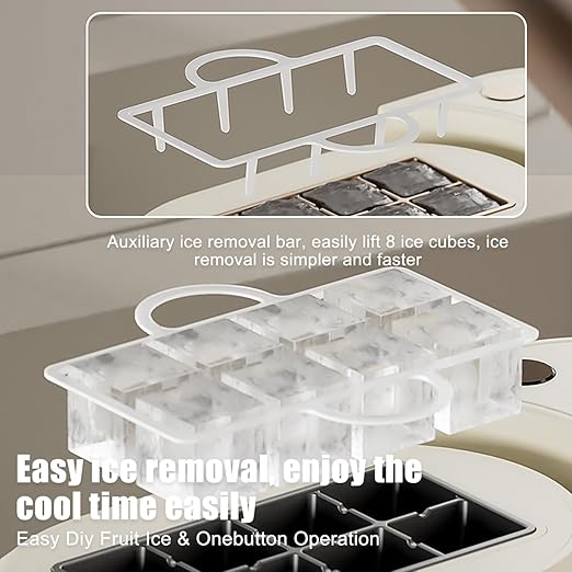mini Ice Maker Machine Counter Top for Home, Portable Small Clear Ice Cube Maker, ce Ready in 10 Mins, Low Noise & Energy Saving, Easy to Clean (White Standard)
