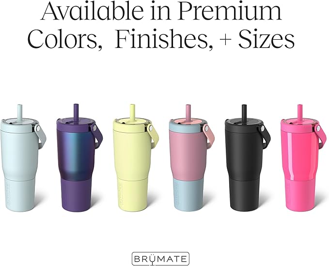 BrüMate Resa 25oz 100% Leakproof Travel Tumbler with Handle & Straw | Flexible SoftSip Straw | Silicone Sleeve for Durability | Stainless Steel | Cup Holder & Travel Friendly Water Bottle | (Sage)