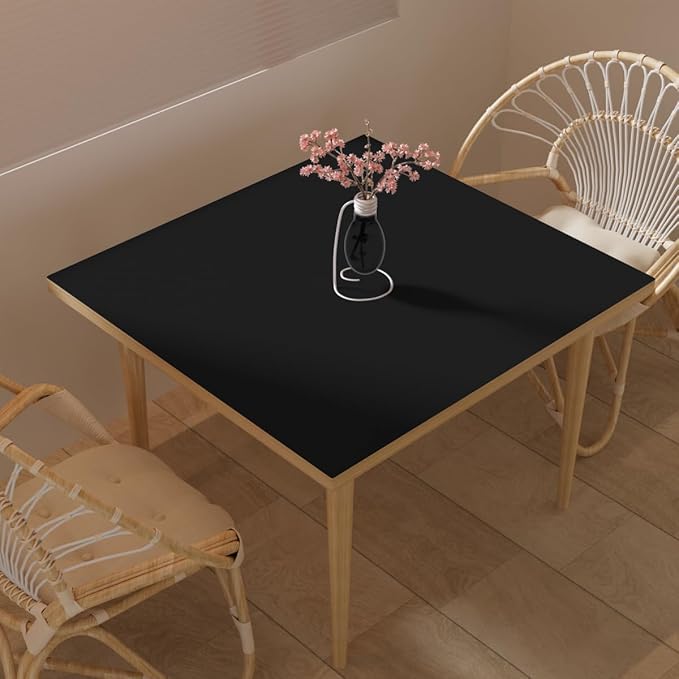 Desk Cover Protector - 34x34 Inch Waterproof Easy to Clean Can Conceal Flaws Protector The Table Top from Scratches Used for Dining (Black+Black 34x34)