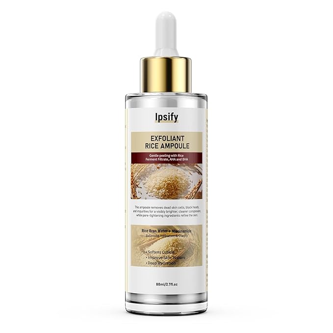 Peel Shot Glow Rice Ampoule, Black and White Rice Exfoliant for Face and Body, Rice Exfoliator for Faces Dead Skin Cells Remover, Face Peel Shot Serum for Softens Cuticle