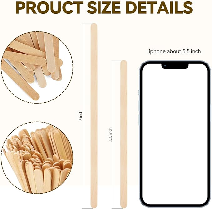 1000 Count Bamboo Coffee Stirrer - Disposable 5.5 inches Long Wooden Stir Sticks for Coffee and Cocktails - Smooth, Splinter-Free Beverage Mixers - Ideal for Cafe, Bars and Drink Stations