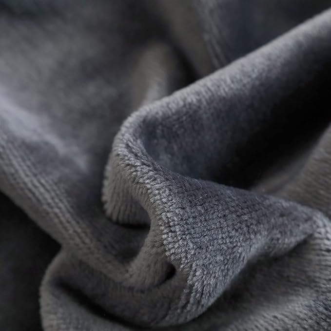 SOCHOW Flannel Fleece Blanket King Size, All Season Lightweight Super Soft Cozy Blanket for Bed or Couch, Grey(90inch X108'')
