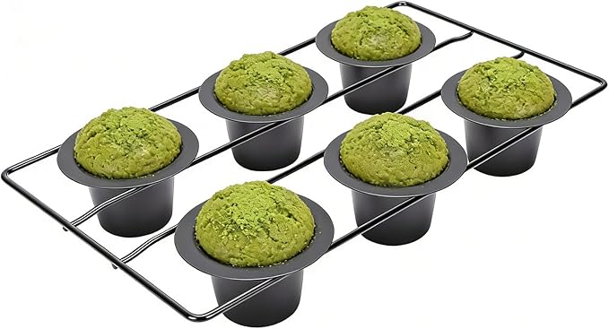 6 Cup Popover Pan, Deep Non Stick Popover Pans, Sturdy Carbon Steel Round Cupcake Pan for Pudding Muffins Baking, Easy to Clean