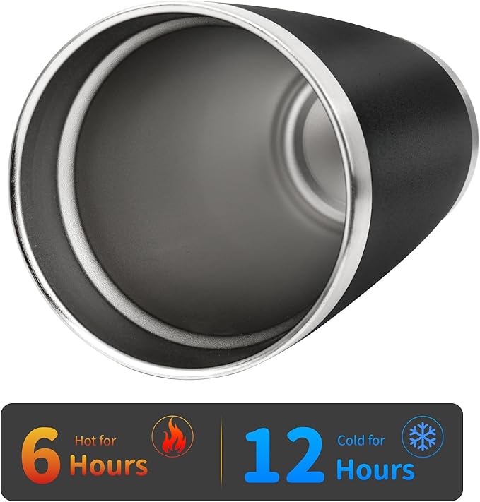 20oz Stainless Steel Tumbler Bulk with Lid, Travel Mug - Double Wall Vacuum Powder Coated Cup - Grey, 6 Pack