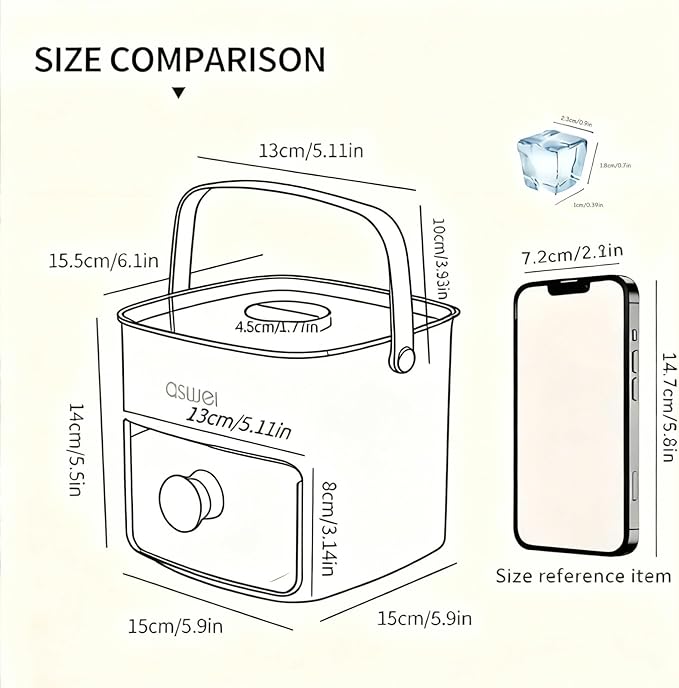 Ice Cube Tray with Lid and Bin + Silicone Ice Cube Trays with Lid and Bin