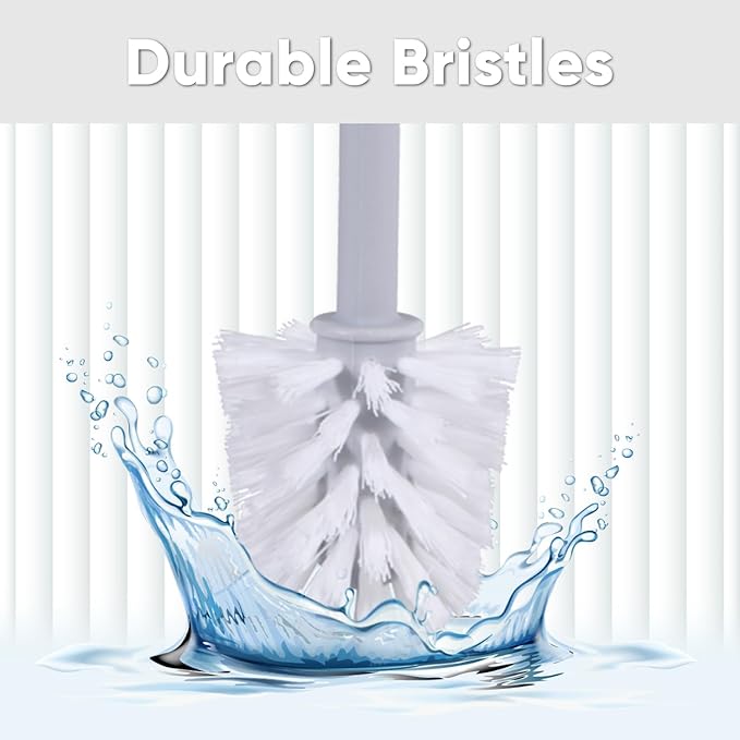 Superio Ribbed Collection - Decorative Plastic Toilet Bowl Brush and Holder Set, Lilac Purple (1 Pack) Cleaner Scrubber for Bathroom