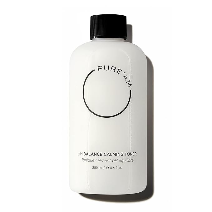 PURE'AM - Korean Toner for Dry Skin - Deeply Hydrating - Hyaluronic Acid & Vegan Ceramides - Korean Skincare Toner for Face, Sensitive Skin - Redness & Acne - 8.4 fl. oz, 250 ml