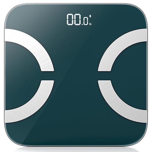 Smart Scale for Body Weight, Digital Bathroom Scale LED Display, BMI, Body Fat, Muscle Mass 18 Body Composition Monitor Health Analyzer Sync Fitness Apps (Green)