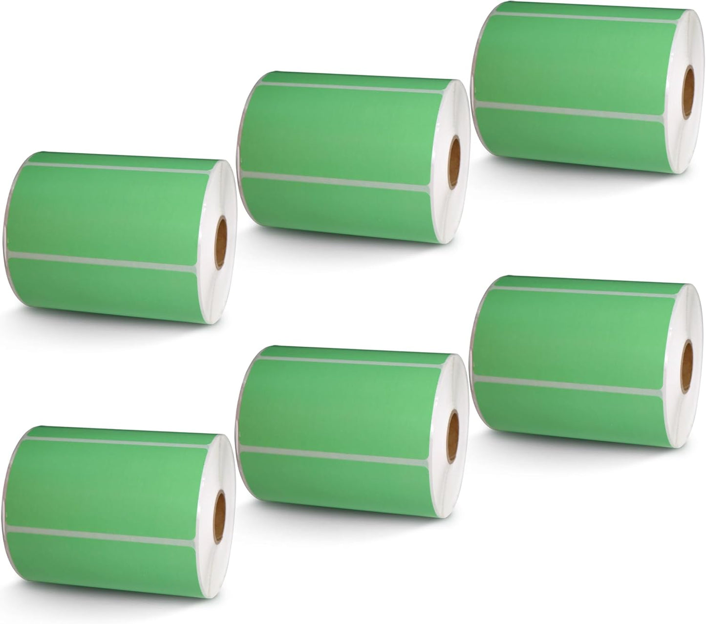 BETCKEY - 4" x 2" Barcode Shipping & Multipurpose Labels Compatible with Zebra & Rollo Label Printer,Premium Adhesive & Perforated[Green, 6 Rolls, 4500 Labels]