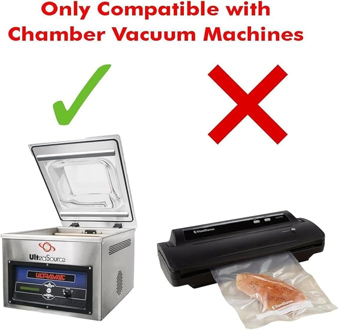 UltraSource - Chamber Machine Pouches 3 Mil Thickness, 6" x 15", Pack of 1000 Vacuum Chamber Pouches, BPA-Free Pre-Cut Chamber Vacuum Sealer Bags with tear notch