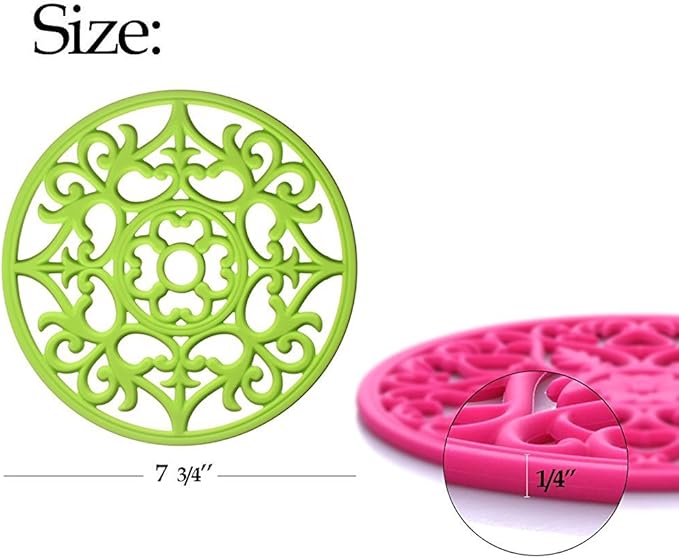 ME.FAN Trivets for Dishes/Pots/Pans, 3 Pcs Silicone Mats, Flexible/Durable/Non Slip Hot Pads to Protect Table and Counter Top (Desert Sage)