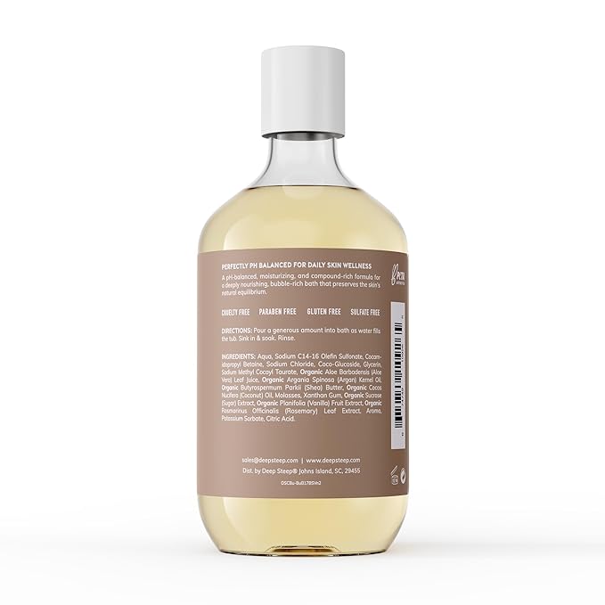 Deep Steep Bubble Bath 17oz (Pack of 1) (17 Fl Oz (Pack of 1), Brown Sugar Vanilla)