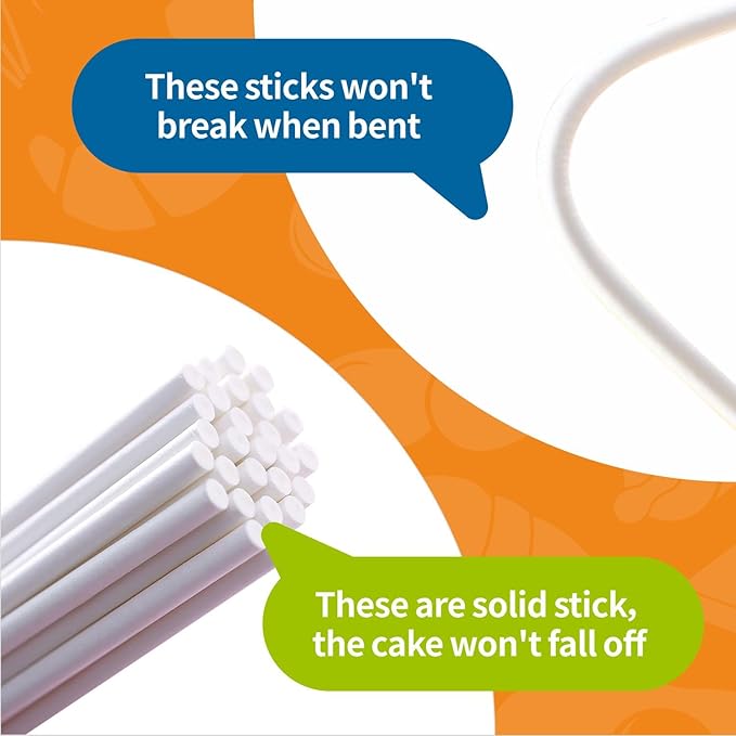 500 Count 6 INCH White Paper Lollipop Sticks,Cake Pop Sticks,Sucker Sticks for Cookies,Rainbow Candy,Chocolate,Cake Topper(Dia 4mm)