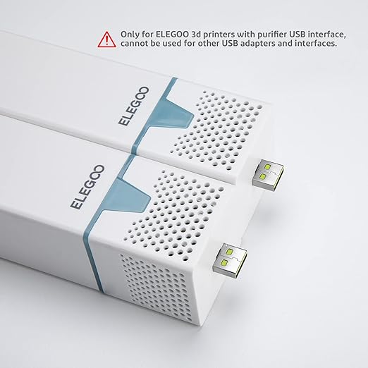 ELEGOO USB Purifier with Built-in Activated Carbon, Reducing Resin Odor and Fume, Compatible with Mars 4 Series/Saturn 8K Series/Saturn 3 Series/Jupiter SE Resin 3D Printers (Pack of 2)