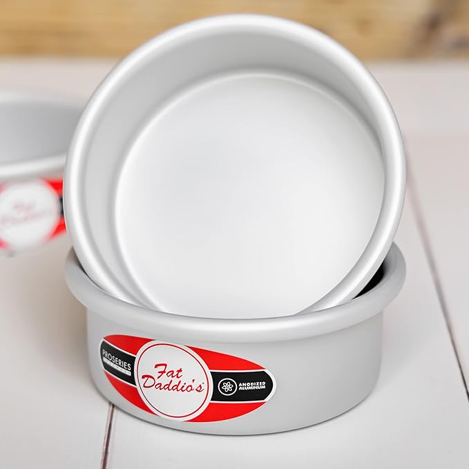 Fat Daddio's PRD-33SET Anodized Aluminum Round Cake Pans, 3 x 3 inch, Set of 2
