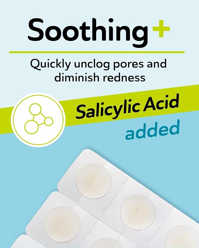DERMA ANGEL Invisible Salicylic Acid Pimple Patches for Face - Redness Reducing Hydrocolloid Acne Patches, Clear Pimple & Zit Patches for Blind Pimples - 96 Count 2 Sizes Soothing Plus (Clear Patch)