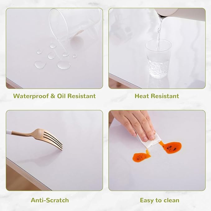 34 x 48 Inch Clear Table Cover Protector, Clear Table Protector for Dining Room Table, 1.5mm Plastic Table Cover, Waterproof Table Pad for Kitchen, Office