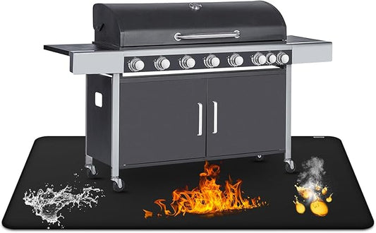 40 x 60inch Under Grill Mat for Outdoor Grill, Double-Sided Fireproof Grill Pad,Perfect for Outdoor Barbecue Spots,Fireproof, Waterproof Grill Floor Pads Fire Pit Mat Fireplace Mat