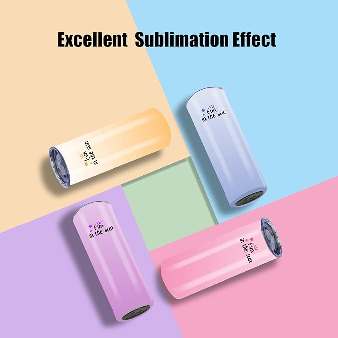 4 Pack 20oz Sublimation Tumblers Bulk, Sublimation Tumbler Blank, Skinny Straight Stainless Steel Blanks Cups with Individual Box (4, 20OZ)