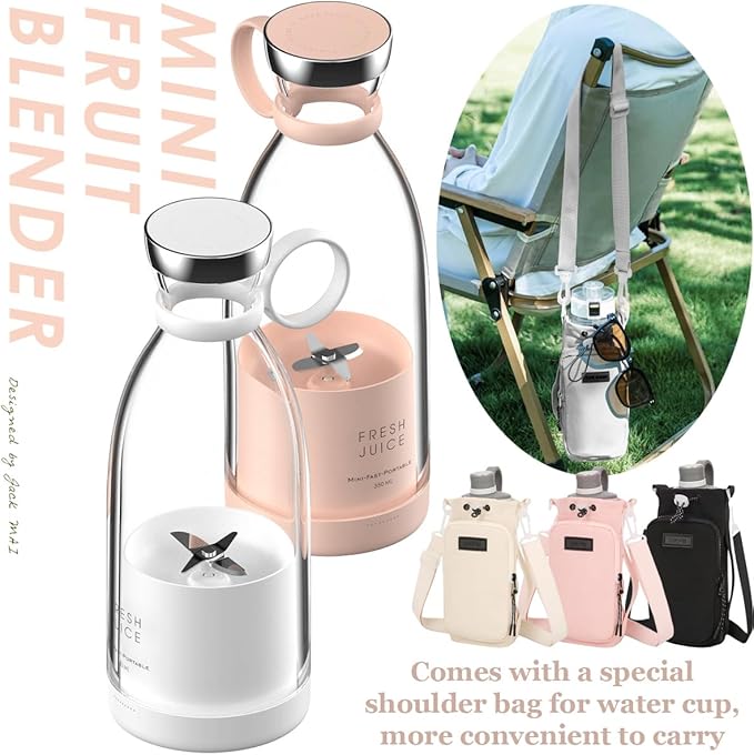 Upgraded Fresh Juice Blender Bottle Portable, Juicer Portable Blender Shake, 380ML USB/Magnetic Charging for Shakes and Smoothies, with Travel Cup and Lid (Pink,Magnetic charging)