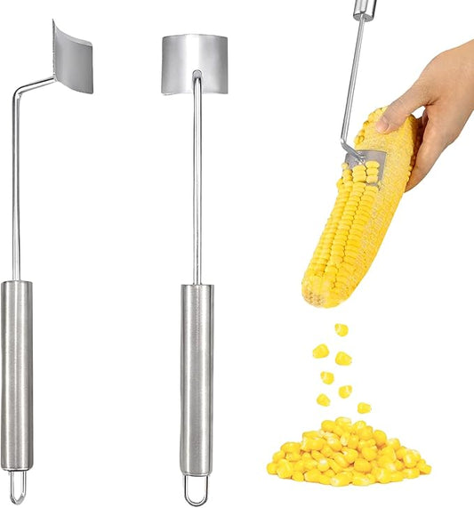 2 Pack Corn Peeler, Stainless steel corn stripping tool, Corn on The Cob Remover, Corn Stripper for Corn on the Cob,Quickly Shucking Corn Kernel Remover Tool, 9.8Inch