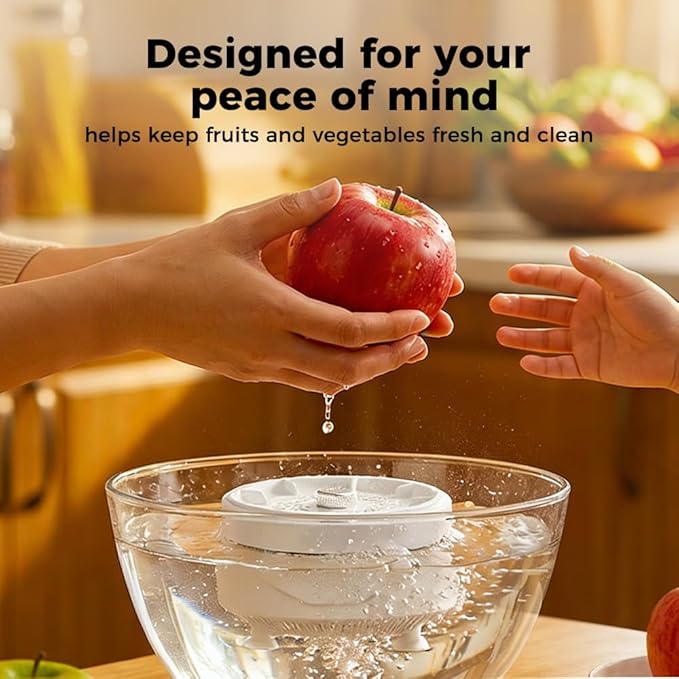Fruit and Vegetable Washing Machine, Titanium Electrolysis Fruit Cleaner Device with Vortex Cleaning, Waterproof Wireless Fruit and Vegetable Purifier for Home Kitchen (1)