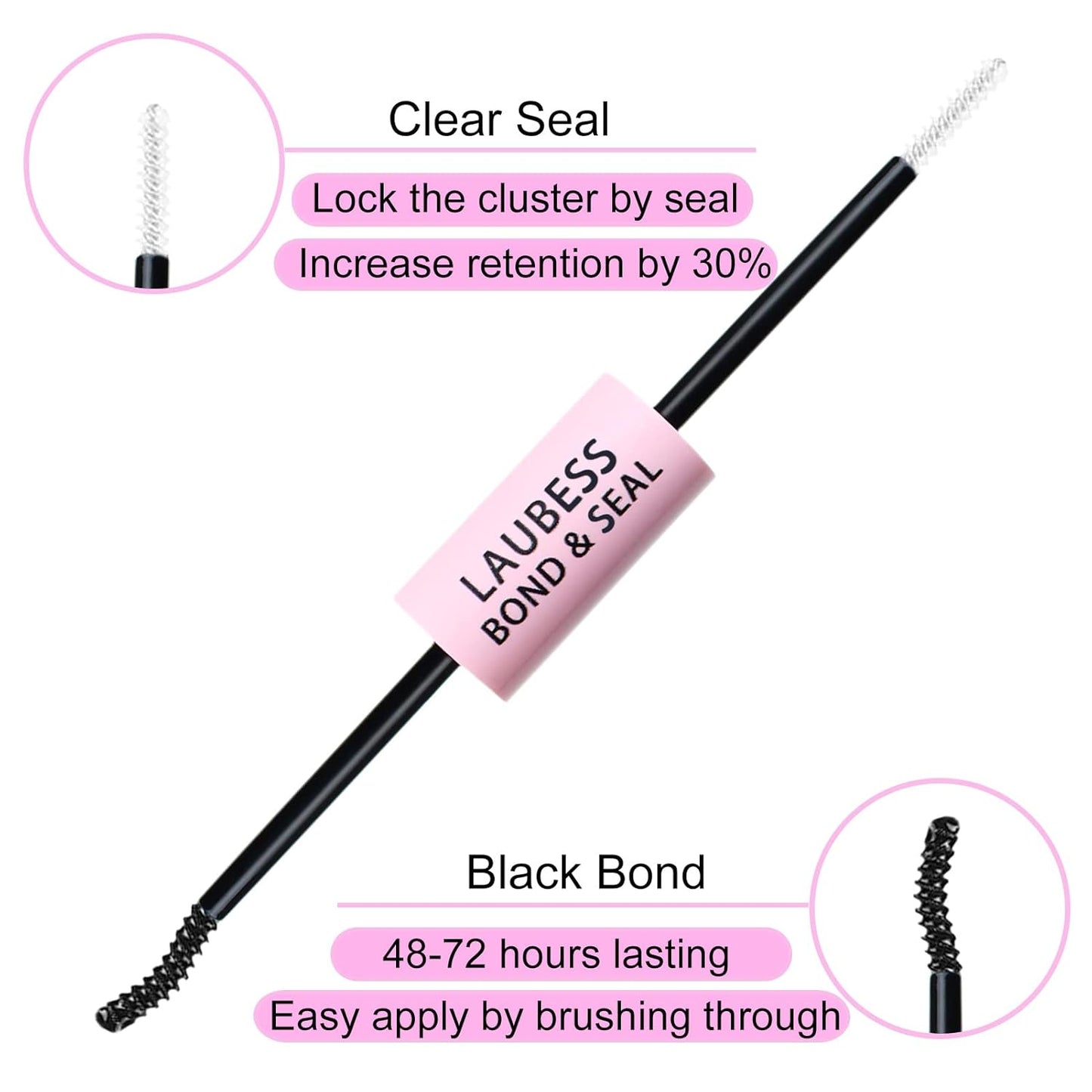 Lash Clusters Kit LAUBESS DIY Lash Extension Kit Lash Bond and Seal Waterproof Lash Glue Remover Tweezers Brush Cluster Eyelash Extensions Kit Eyelash Clusters (Kit 30D/40D-C-Mix14-18)