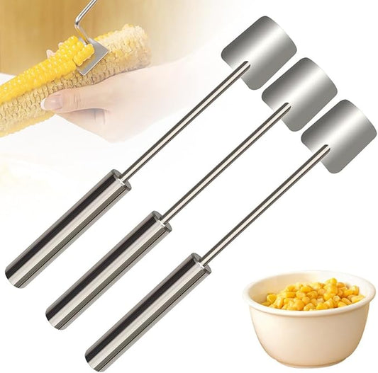 Easy Clean Corn Cob Peeler, 2024 New Corn Peeler for Corn On The Cob Corn Cob Stripper Corn on the Cob Remover, Stainless Steel Corn Stripping Tool for Home Kitchen, Restaurant Chef (3)