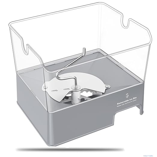 Upgraded W11129522 Refrigerator Ice Bucket Compatible with KitchenAid Ice Maker Replacement W10564750 Whirlpool Removable Ice Bin KRFF707ESS01 KRMF706ESS01 Kitchenaid Ice Bucket Ice Container Ice Tray