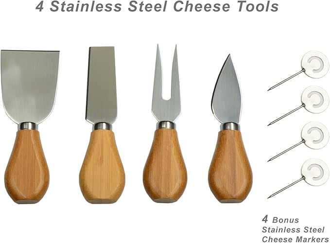NCAA Georgia Tech Officially Licensed Yellow Jackets Bamboo Cheese/Charcuterie Board with Ceramic Bowl, Knife Set & cheese Markers