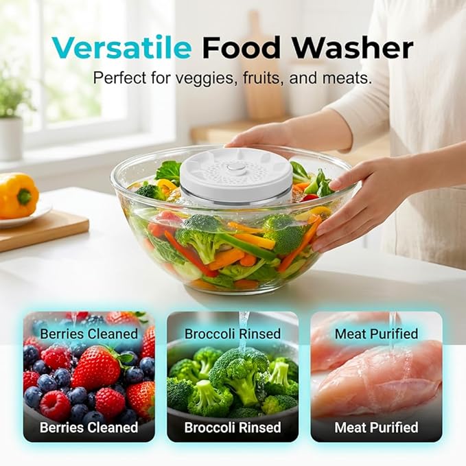 Fruit and Vegetable Washing Machine, Titanium Electrolysis Fruit Cleaner Device with Vortex Cleaning, Waterproof Wireless Fruit and Vegetable Purifier for Home Kitchen (2)