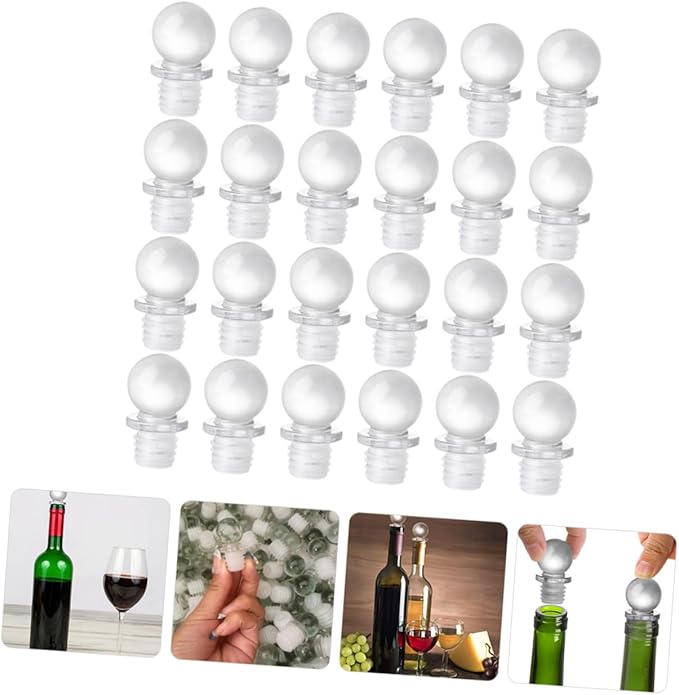 SOLUSTRE 24pcs Wine Bottle Stoppers Glass Ball Stopper Wine Saver for Aromatherapy Perfume